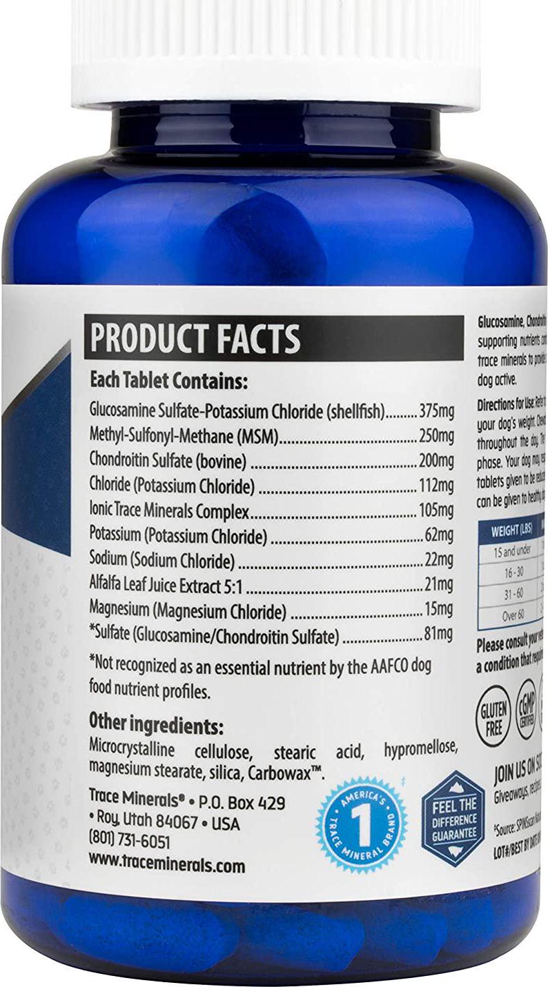 Trace Minerals TMpet Glucosamine Chondriotin MC 120 Tablets (Pack of 3)