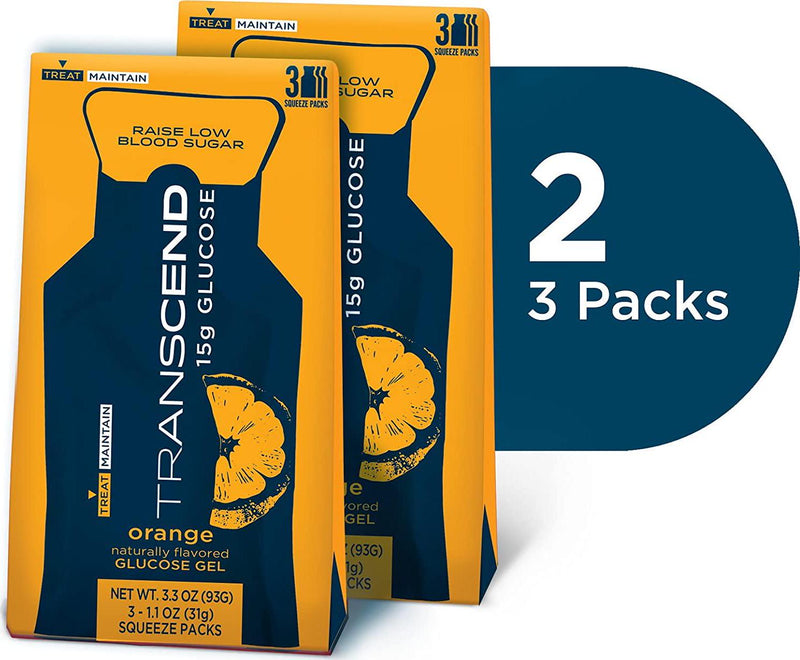 Transcend 15g Orange Glucose Gels in 3-Packs (2)