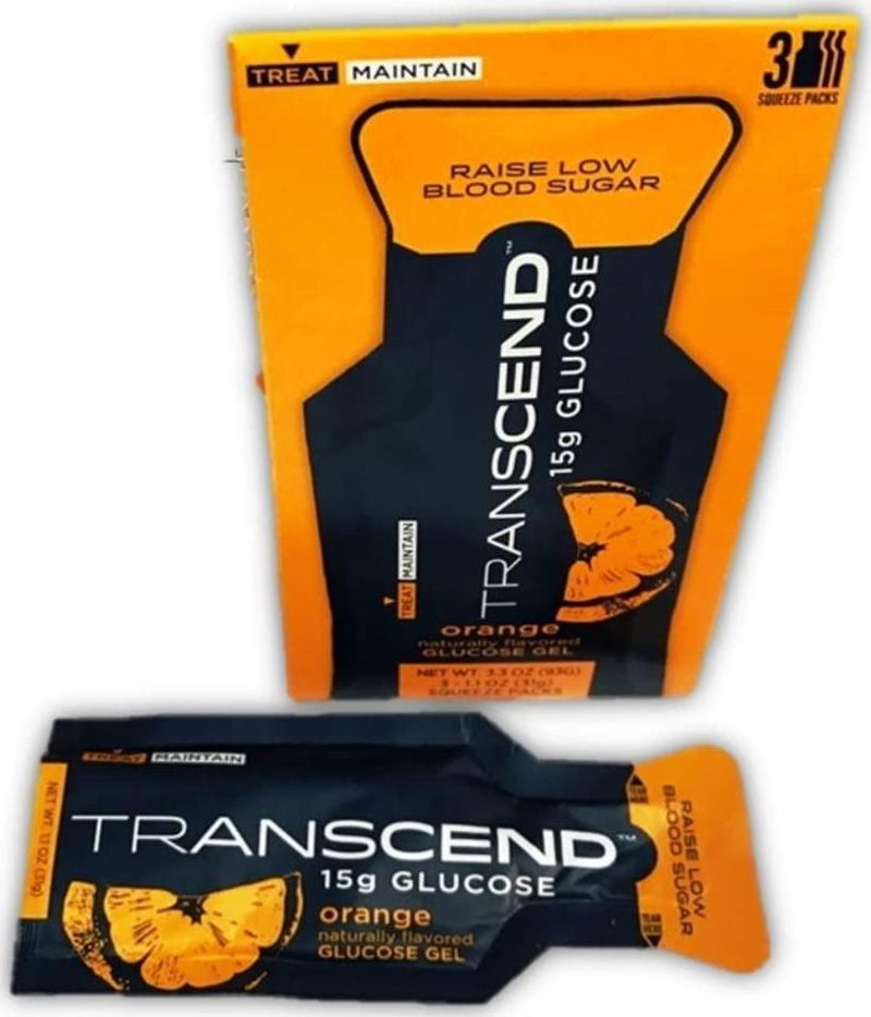 Transcend 15g Orange Glucose Gels in 3-Packs (1)