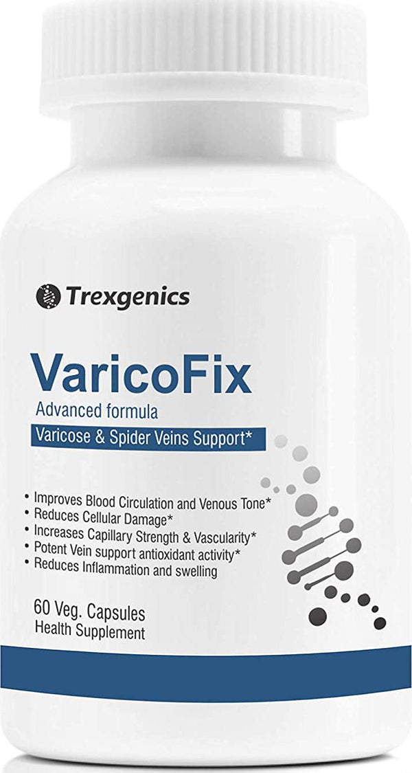 Trexgenics LEG VEINS and CIRCULATION Support VEGAN and GLUTEN FREE Complete Varicose Veins and Blood Circulation Support Natural Herbs and Vitamins Complex (60 Veg. Capsules)