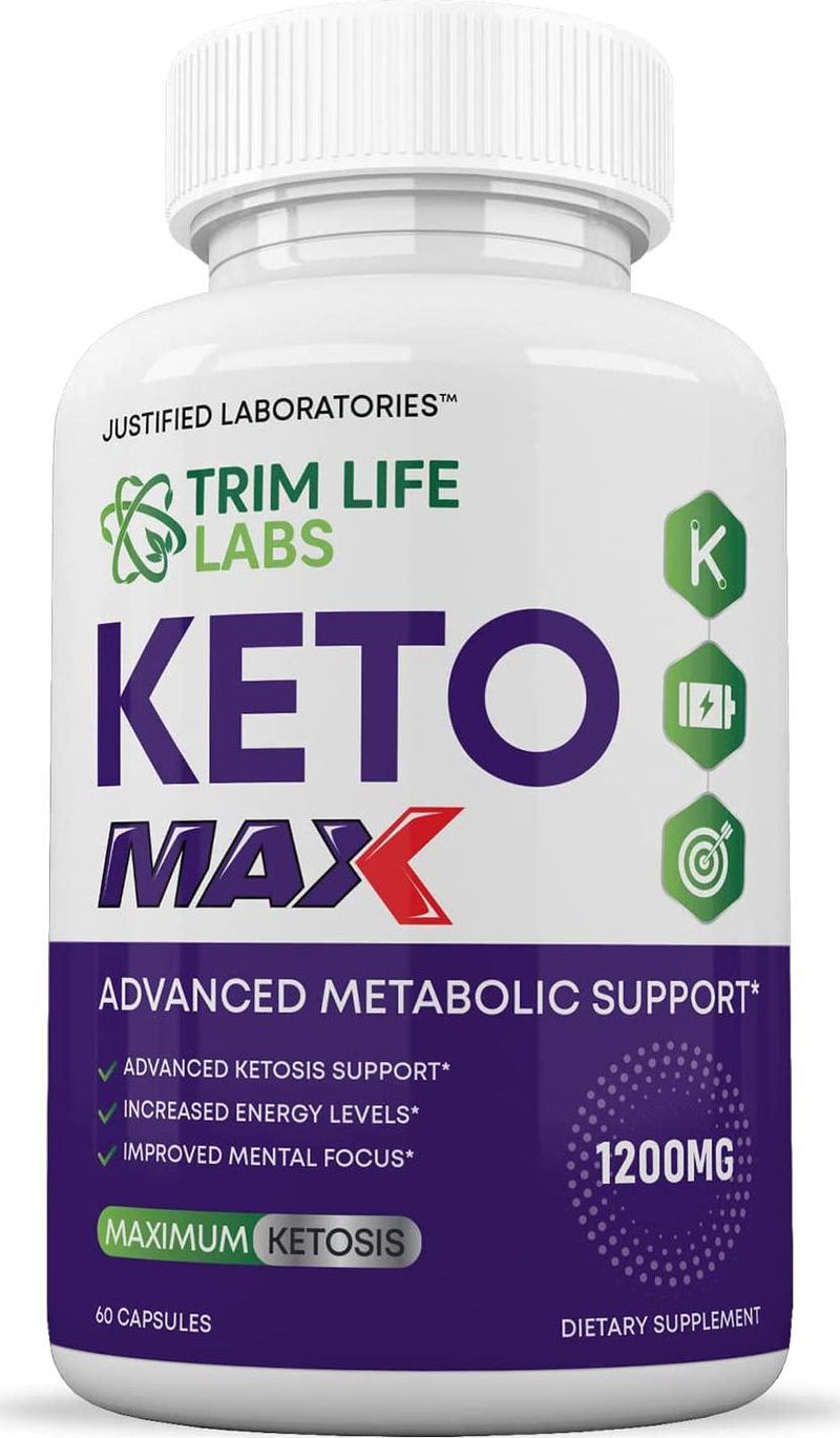 Trim Life Labs Keto Max 1200MG Pills Includes Apple Cider Vinegar goBHB Strong Exogenous Ketones Advanced Ketogenic Supplement Ketosis Support for Men Women 60 Capsules