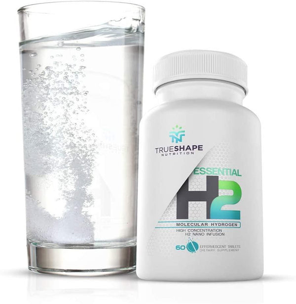TrueShape Nutrition Essential H2 Fizzy Molecular Hydrogen Tablets for Water Nutritional Supplement (60 Servings)