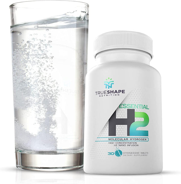TrueShape Nutrition Essential H2 Fizzy Molecular Hydrogen Tablets for Water Nutritional Supplement (30 Servings)