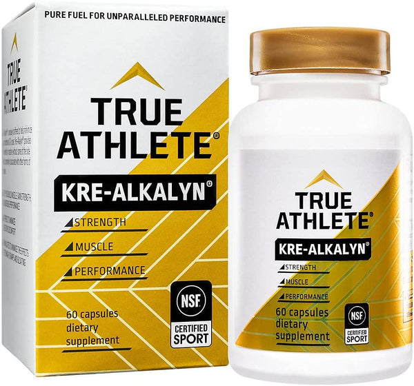 True Athlete Kre Alkalyn 1,500mg Helps Build Muscle, Gain Strength Increase Performance, Buffered Creatine NSF Certified for Sport (60 Capsules)