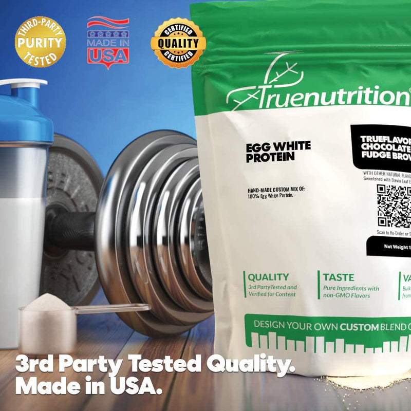 True Nutrition Egg White Protein Powder - 24g Non-GMO Egg Protein per Serving - Low Carb, Low Fat, Paleo, Keto, Gluten Free, Dairy Free, Soy Free - Chocolate Fudge Brownie - 1LB