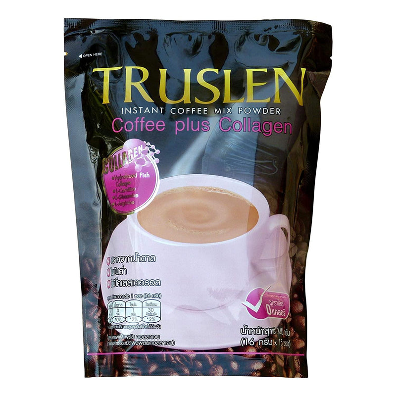 Truslen Coffee Plus Collagen Sugar Free Instant Coffee Diet Slimming 2 Box = 20 Sachets