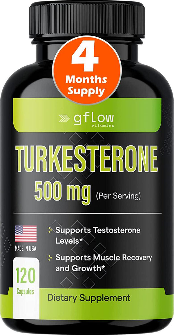 Turkesterone - 500 mg (Ajuga Turkestanica Extract Std. to 10% Turkesterone) Similar to Ecdysterone - Promotes Strength, Endurance, Muscle Growth - Highly Bioavailable and Plant Based - 4 Months Supply