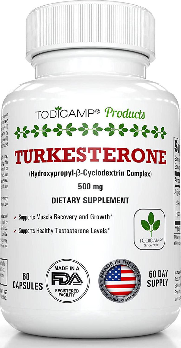 Turkesterone with Hydroxypropyl- -Cyclodextrin Complex by TODICAMP Ajuga Turkestanica Muscle Accelerator for Men - Turkesterone 500mg