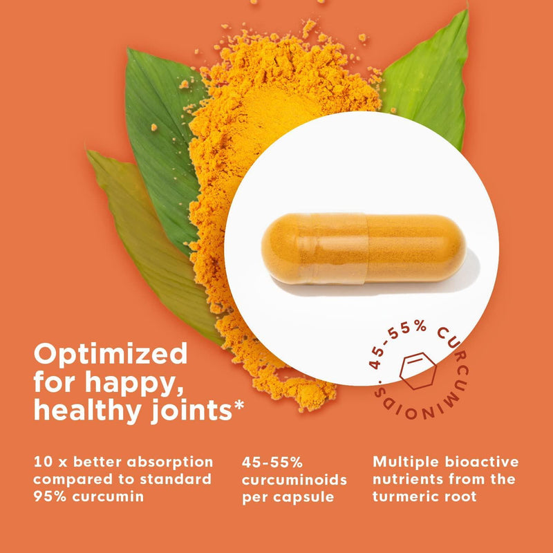 Turmeric Curcumin New Patented Turmeric Extract - Supports Joints and Overall Health - Native Curcumin, 10x Better Absorption - No Black Pepper Needed - 1 Capsule Contains 45-50% Curcuminoids