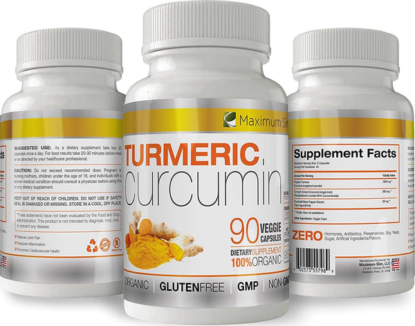 Turmeric Curcumin with Piperine 1500mg. Highest Potency Available. Premium Pain Relief and Joint Support with 95% Curcuminoids. Non-GMO, Gluten Free 90 ct