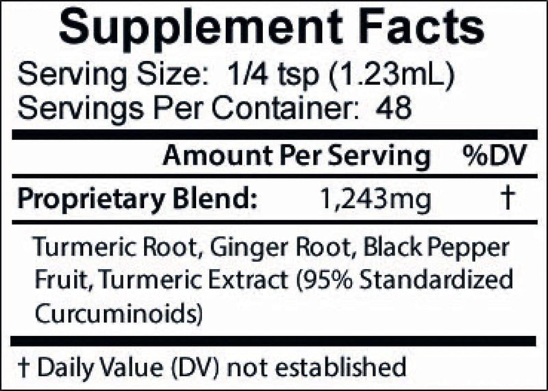 Turmeric Ease - Liquid Turmeric Curcumin with Black Pepper and Ginger Extract, High Potency Organic Drops for Joint Pain and Inflammation Relief, 1243mg - 2oz