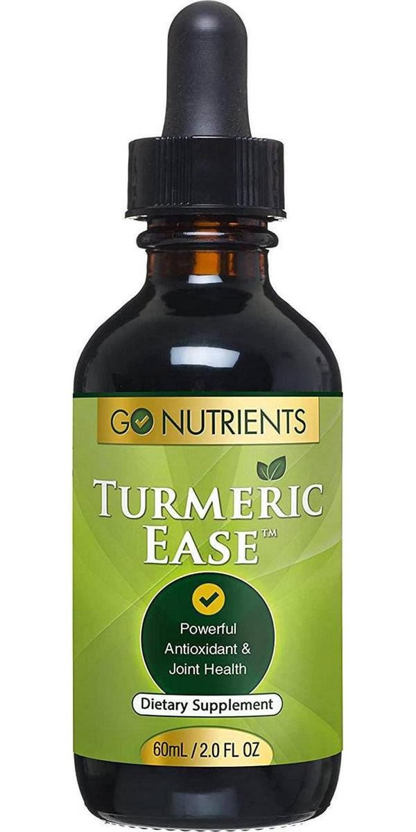 Turmeric Ease - Liquid Turmeric Curcumin with Black Pepper and Ginger Extract, High Potency Organic Drops for Joint Pain and Inflammation Relief, 1243mg - 2oz