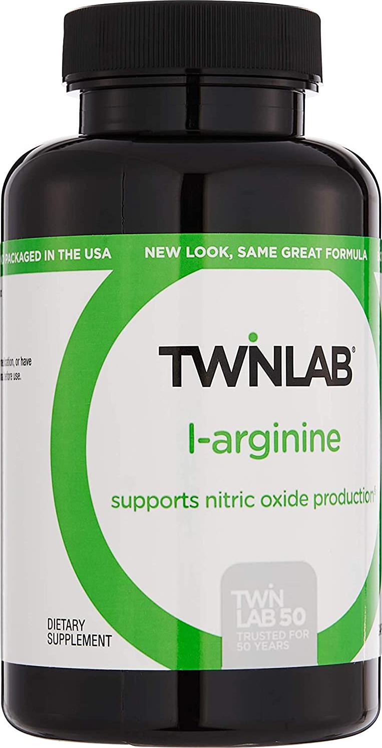 Twinlab L ARGININE 500MG - 100 Cap- Supports Nitric Oxide Production | Free Form Amino Acid