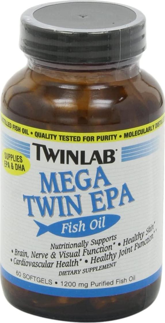Twinlab Mega Twin EPA Fish Oil, 1200 mg, 60 Softgels