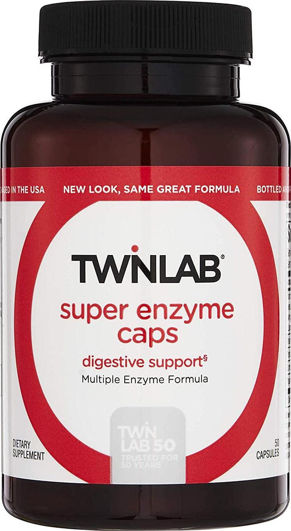 Twinlab Super Enzyme Caps, Maximum Strength, 200 Capsules