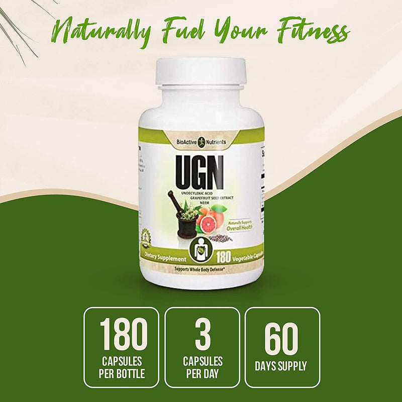UGN - Undecylenic Acid | Grapefruit Seed Extract | Neem 90 Vegetable Capsules