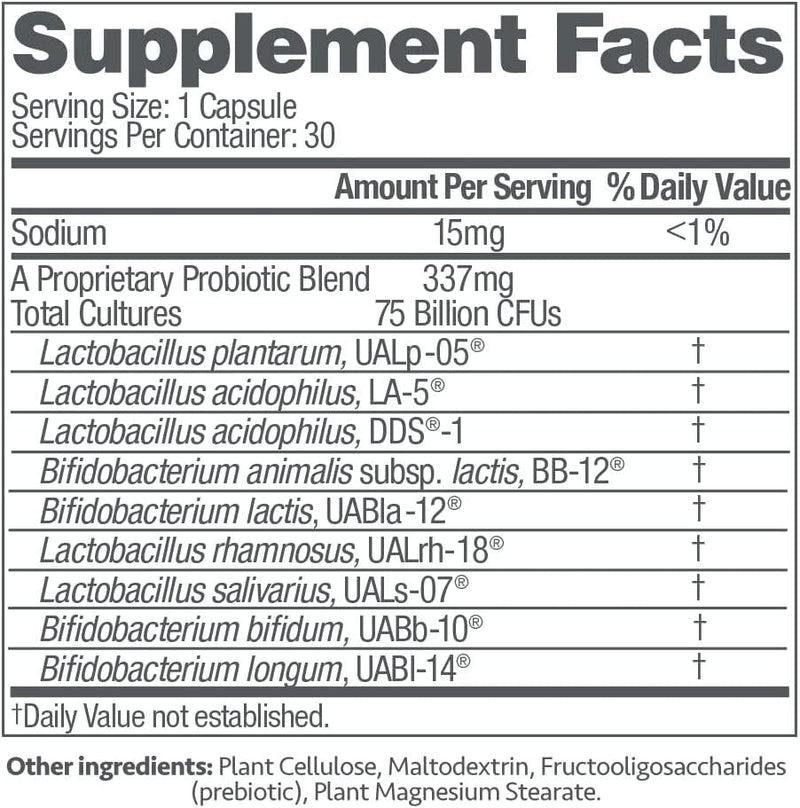 UP4 Ultra High Potency Probiotic Supplement | Powerful Digestive + Immune Support | 50 Billion CFUs Guaranteed | Non-GMO, Gluten Free, Vegan | 30 Vegetarian Capsules