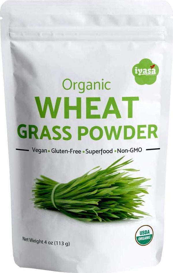 USDA Organic Wheat Grass Powder Raw, Vegan, Green Super Food, Natural Energy Booster and Body Detox, Resealable Pouch