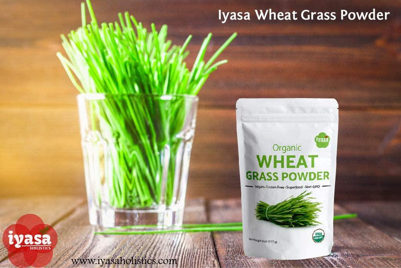 USDA Organic Wheat Grass Powder Raw, Vegan, Green Super Food, Natural Energy Booster and Body Detox, Resealable Pouch