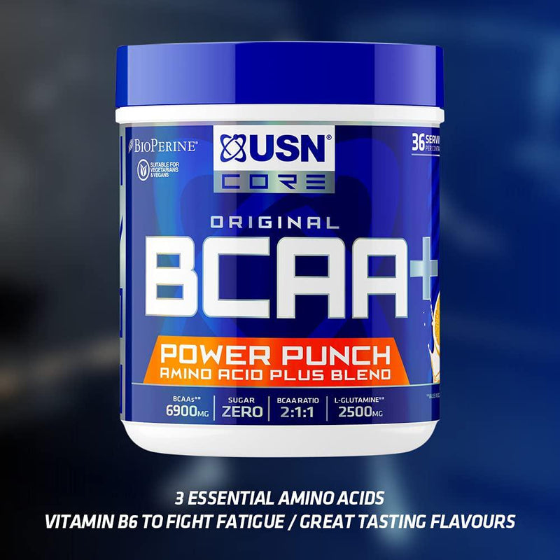USN Bcaa Power Punch Pls Energy, Amino Acid Energy Blend With Caffeine and Taurine, Watermelon, 400 g