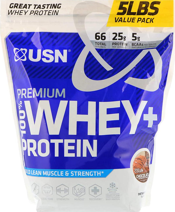 USN Premium 100 Whey Protein Chocolate 5 lbs 2 27 kg