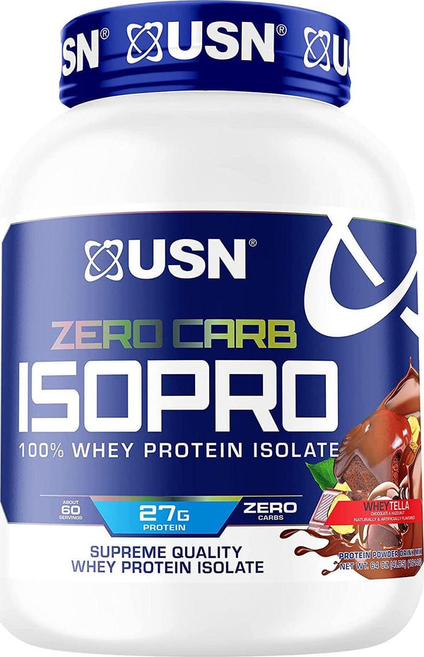 USN Supplements Zero Carb IsoPro 100% Whey Protein Isolate Powder - Keto Friendly, Sugar Free and Low Calorie, Apple Pie, 1.7 Pounds