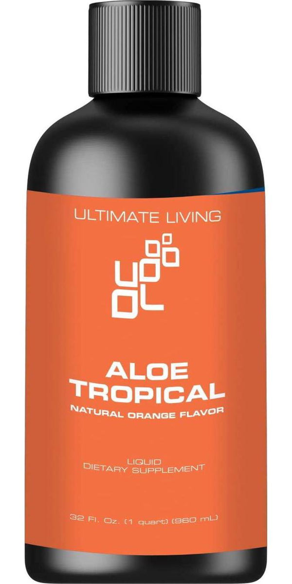 Ultimate Living - Aloe Tropical Liquid Dietary Supplement - Whole and Inner Leaf Aloe - Supports Healthy pH Balance, Digestive System, and Immune System - Vegan + Non-GMO - 32 Fl. Oz
