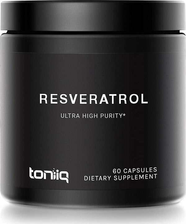 Ultra High Purity Resveratrol Capsules - 98% Trans-Resveratrol - Support for Anti Aging - 60 Caps Reservatrol Supplement