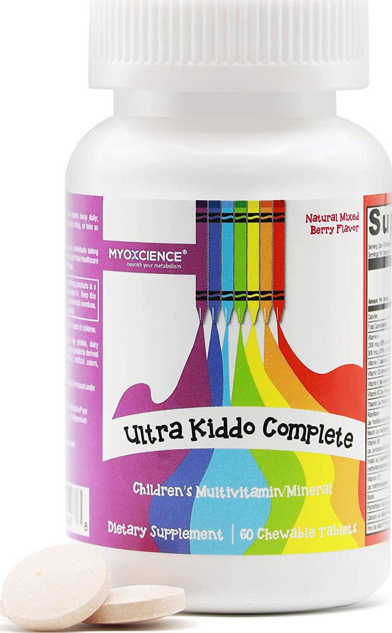 Ultra Kiddo Complete | Kids Chewable Vitamin | 5-MTHF Iron Vitamin B12 Zinc