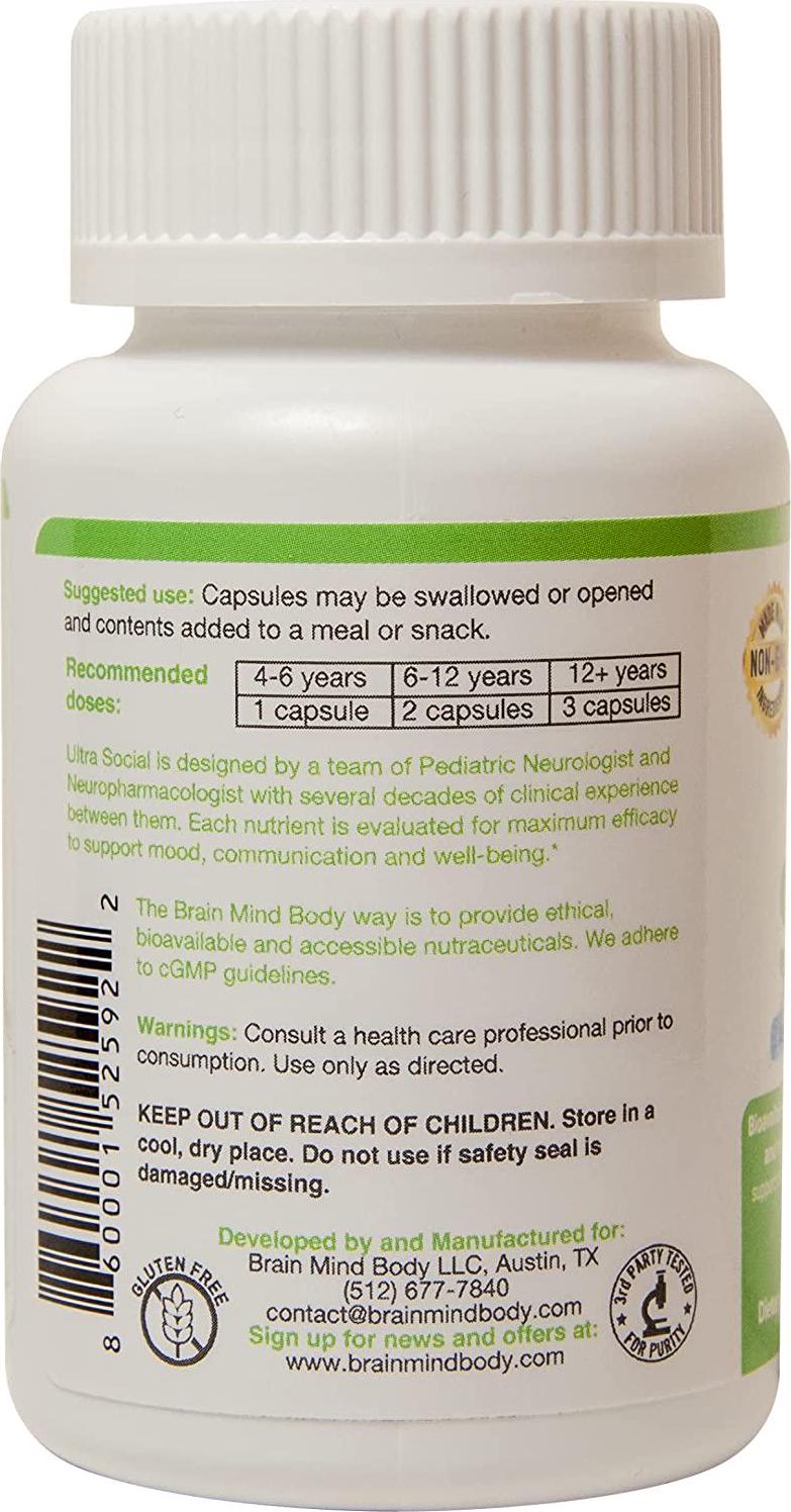 Ultra Social - Advanced Support for Cognitive Functioning and Mood. A Neuroscientist formulated Children s Supplement multivitamin (90 Capsules)