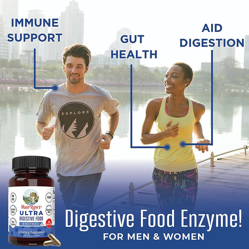 Ultra Vegan Digestive Food Enzymes by MaryRuth's | Daily Digestion Aid and Gut Health Enzyme Complex | Amylase, Lipase and Lactase + Cofactor Vitamins and Minerals | Plant Based Non-GMO | 2 Month Supply