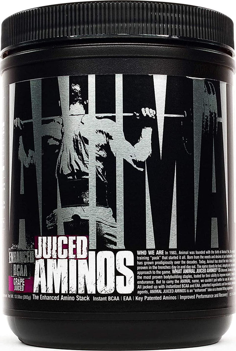Universal Nutrition Animal Juiced Aminos Enhanced BCAA and EAA Instantized Amino Acid Supplement, Grape, 30 Count