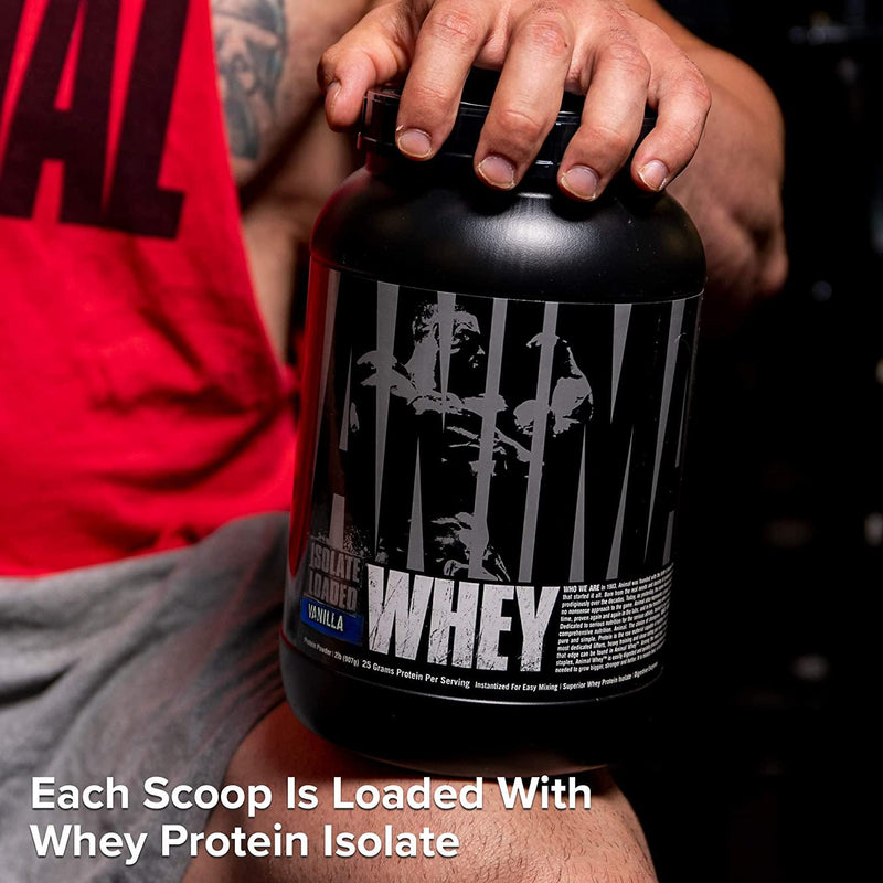 Universal Nutrition Animal Whey Isolate Loaded Whey Protein Powder Supplement, Vanilla, 2 Pound