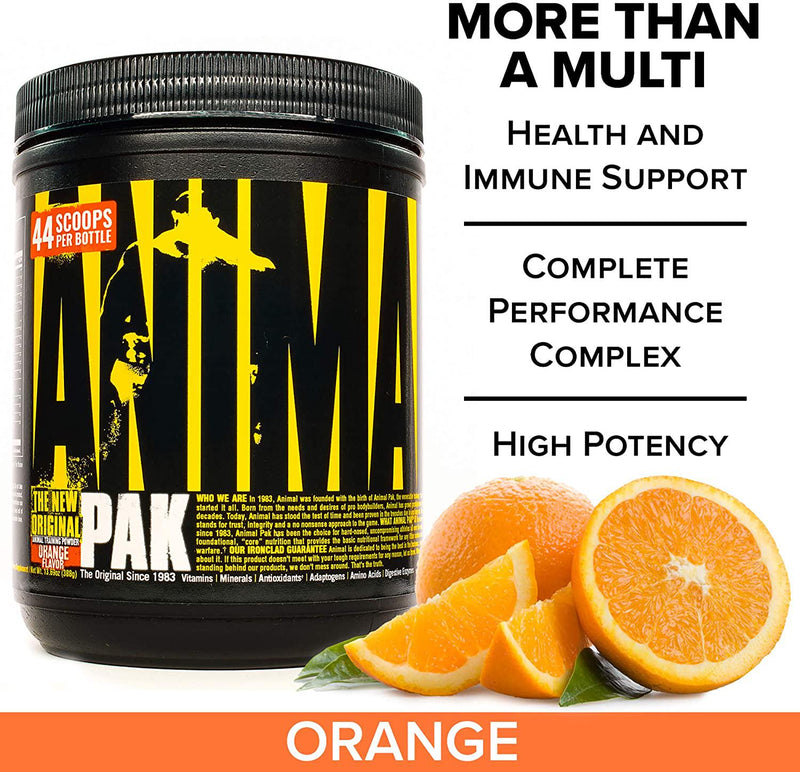 Universal Nutrition Animal Pak Sports Nutrition Multivitamin Supplement Powder Orange 44 Count