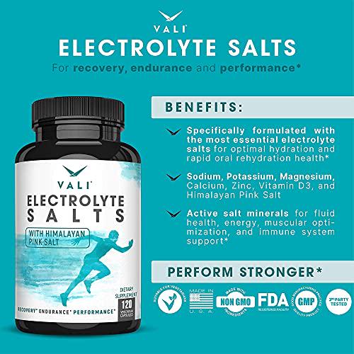 VALI Electrolyte Salts and VALI Electrolyte Salts with Caffeine Bundle - Rapid Oral Rehydration for Hydration Nutrition and Fluid Recovery, Original and Caffeinated Electrolyte Salts Bundle