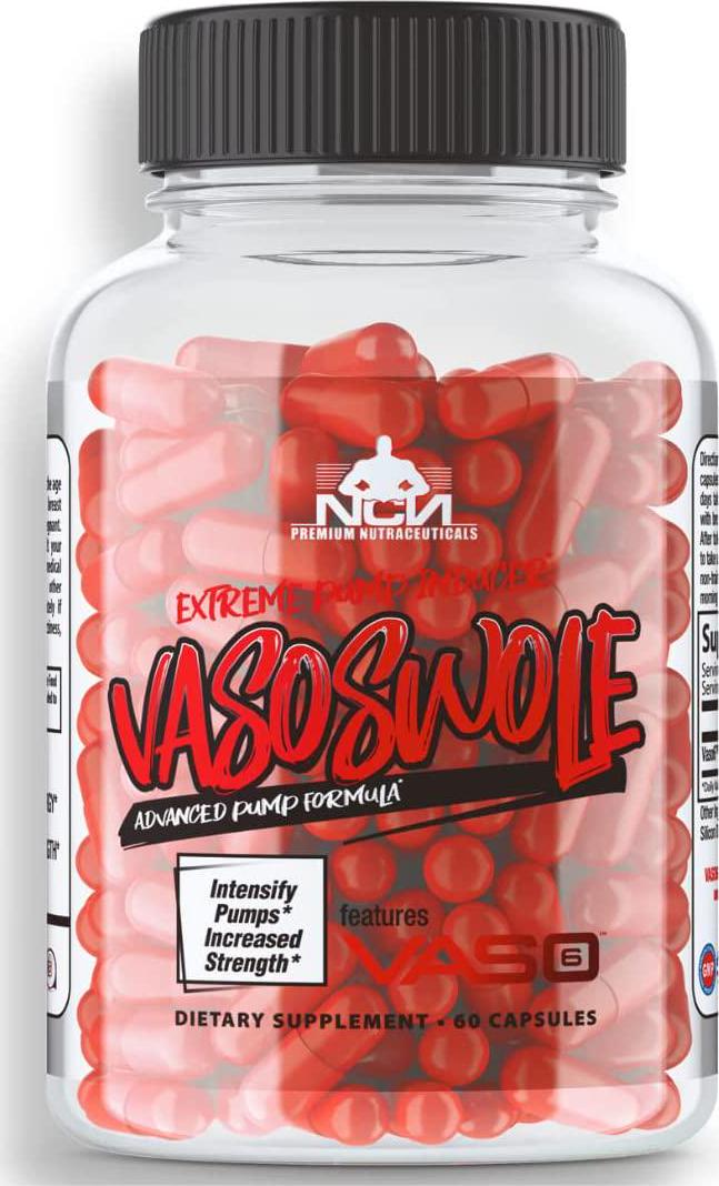 VASOSWOLE Upgraded Nitric Oxide Booster | Pre-Workout Supplement Provides Everlasting Muscle Pumps | Stim-Free Muscle Builder and Energy Booster Contains Green Tea Extract VASO6 | Made in The USA