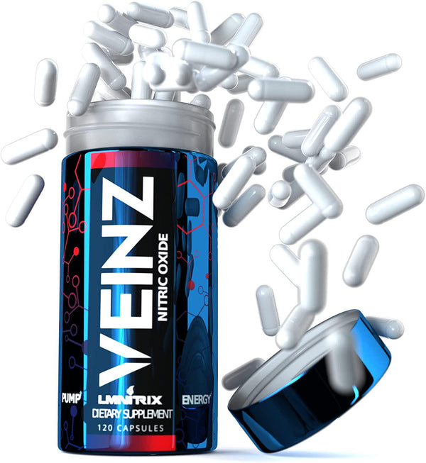 VEINZ Pills Nitric Oxide Booster w/ALA, L-Arginine and L-Citrulline Pump Supplement 120 Capsules