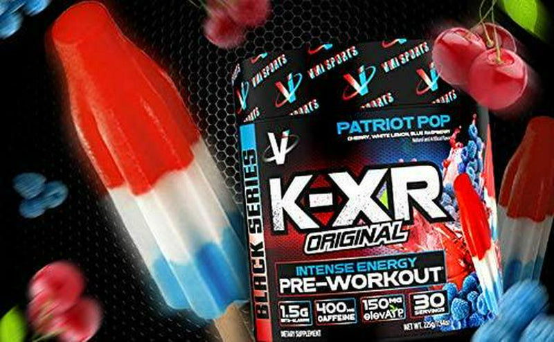 VMI Sports K-XR Pre-Workout Supplement for Intense Energy, Patriot Pop Bombsicle, Muscle Builder for Extreme Pumps, Enhanced Focus, Creatine Free, Endurance, Strength and Power Pre-Workout Powder
