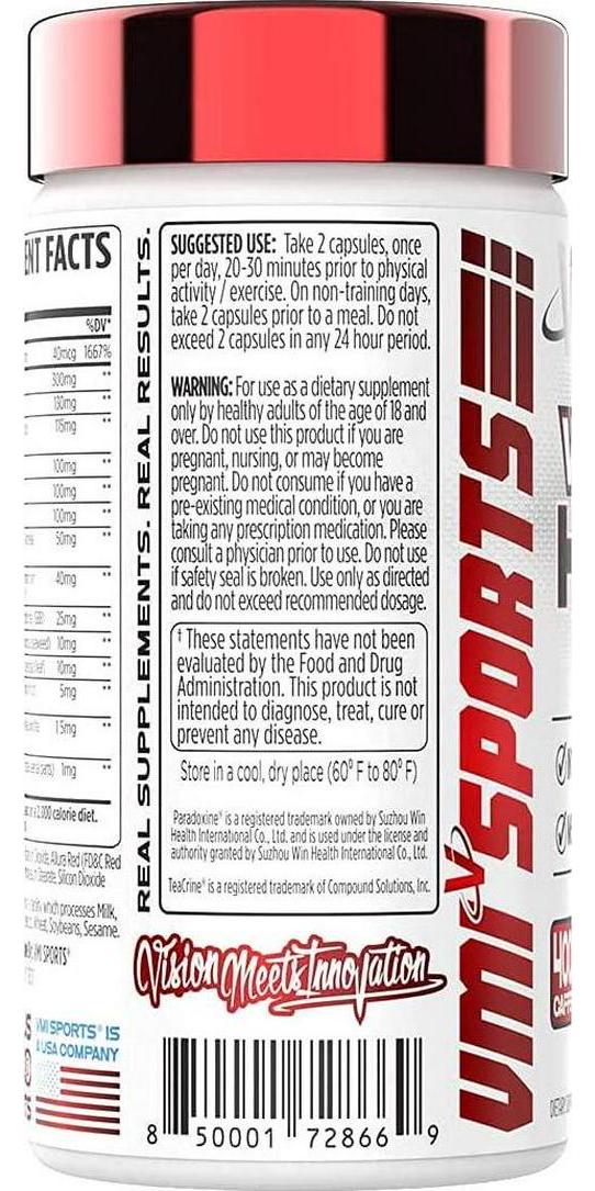 VMI Sports | White Heat Ultra Burn | Thermogenic Fat Burner for Men and Women | Energy + Weight Loss Supplements for Men and Women (60 Count)