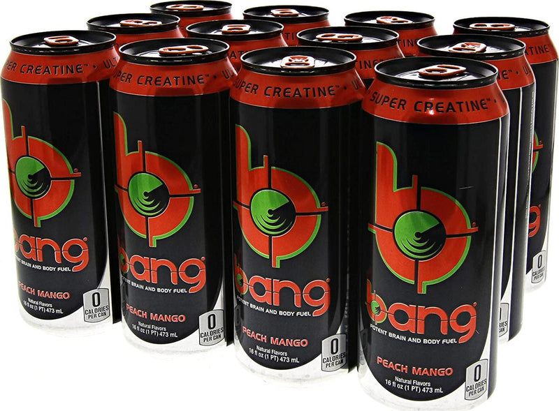 VPX Bang Peach Mango - 16 Fl. Oz (12 Count) (1 PT) 473 ml