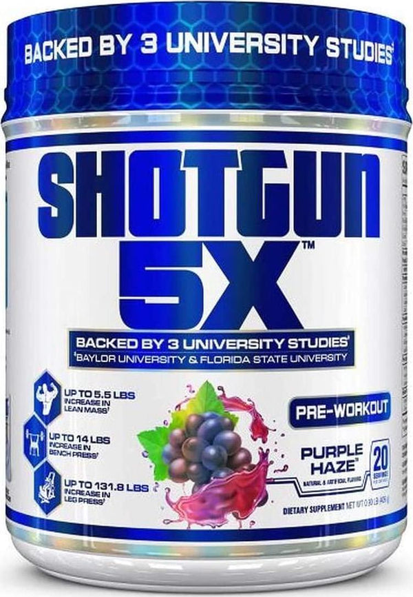 VPX Shotgun 5X Pre Workout Supplement for Men -Preworkout Energy Powder - Purple Haze Flavor - 20 Servings