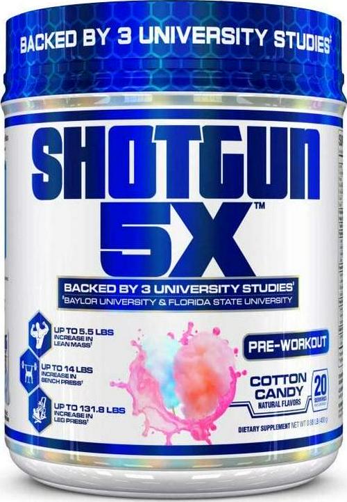 VPX Shotgun 5X Pre Workout Supplement for Men -Preworkout Energy Powder - Cotton Candy Flavor - 20 Servings