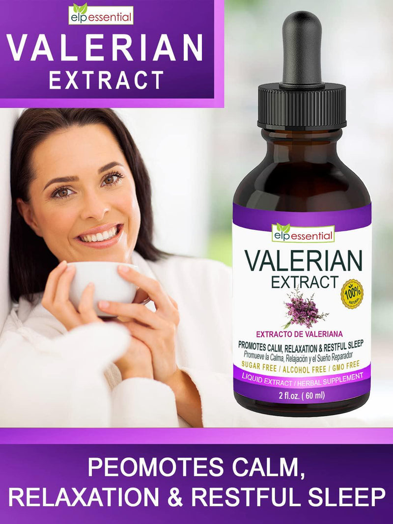 Valerian Root Extract Drops | 2 fl oz | Sugar Free, Alcohol Free, Non- GMO Gluten Free Liquid 2 Pack
