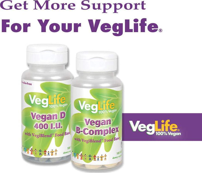 VegLife Vegan Iron 25 mg | Plus Vitamin C, Folic Acid, B-12 and VegiBlend Food Base | Plant Based Iron Supplement for Women and Men | 100 Tablets