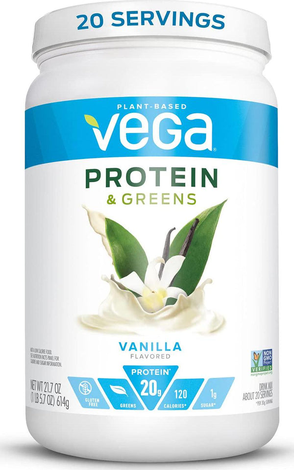 Vega Protein and Greens, Vanilla, 1.35 lb, 21 Servings