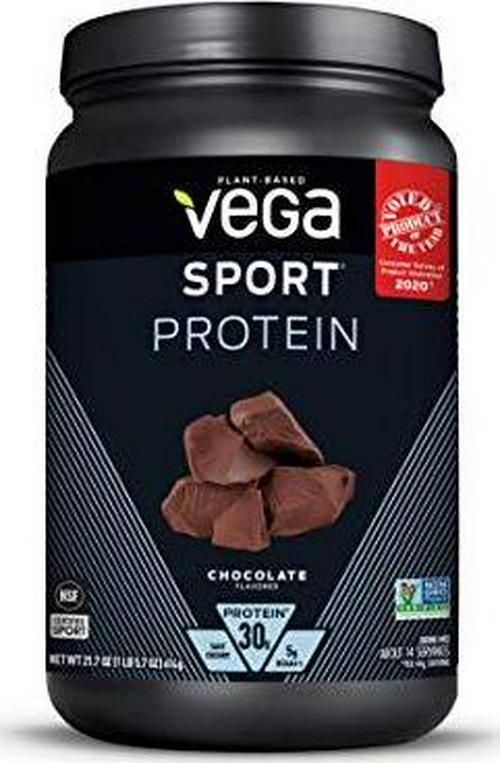 Vega Sport Protein Powder Chocolate (14 servings, 21.7 oz) - Plant-Based Vegan Protein Powder, BCAAs, Amino Acid, tart cherry, Non Dairy, Gluten Free, Non GMO (Packaging May Vary)