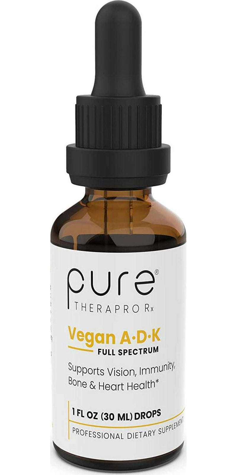 Vegan A-D-K “Full Spectrum Drops for Best Absorption | 5 Drops Contain: 1,507 mcg Micellized A; 5,000 iu D3 pureshine ; 500mcg VIT K2 (MK4) and 180mcg VIT K2 (MK7) MenaQ7 | Tasteless and Odorless