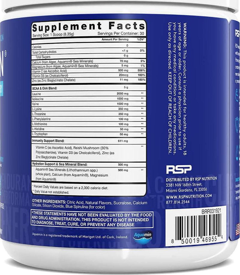 Vegan AminoLean Pre Workout Energy (Mango 25 Servings) with AminoLean Recovery Post Workout Boost (Blue Raspberry 30 Servings)