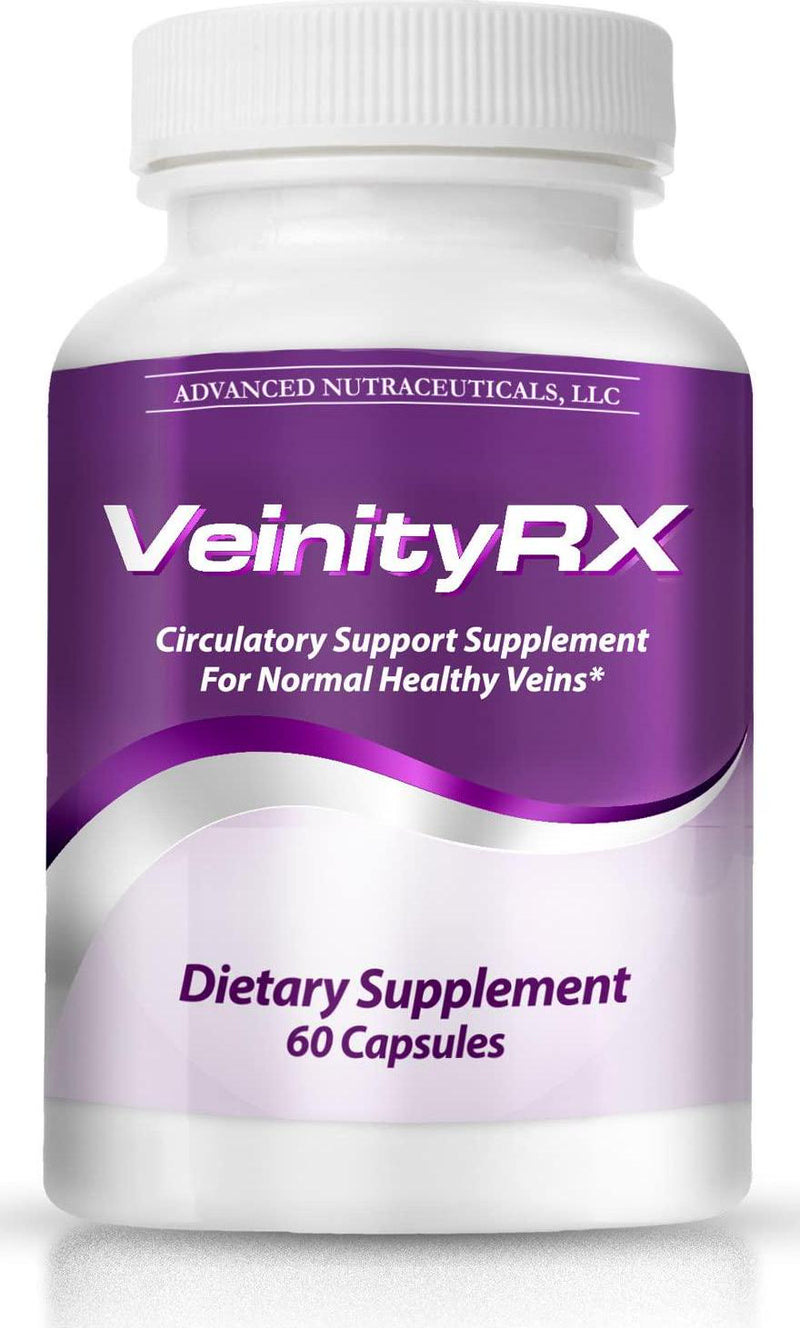 VeinityRX - Circulatory and Vascular Health Supplement | Designed to Help Diminish Varicose Thread and Spider Veins | Get Relief from Itchy Swollen and Broken Veins - Fatigue - Heaviness | 60 Pills