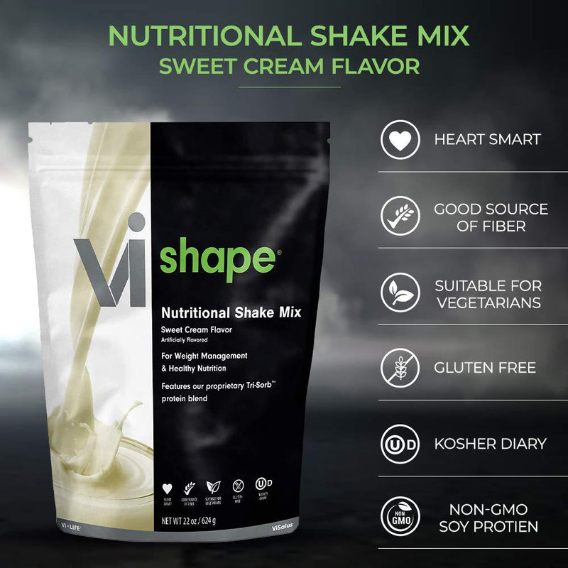 ViSalus Vi Shape Nutritional Shake Mix Sweet Cream Flavor | 4 Bags (22oz Each / 96 Total Servings)